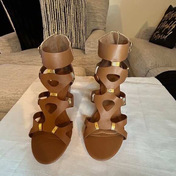 TAN BROWN GLADIATOR SANDAL - Picture 2 of 7